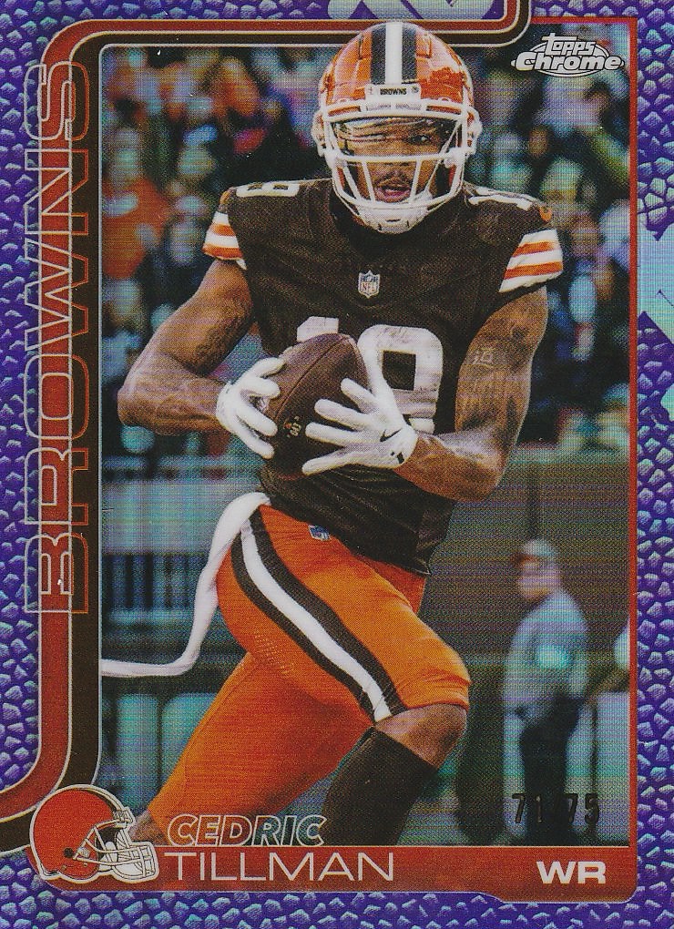 Cedric Tillman 2025 Topps Chrome Leather Purple #67 71/75