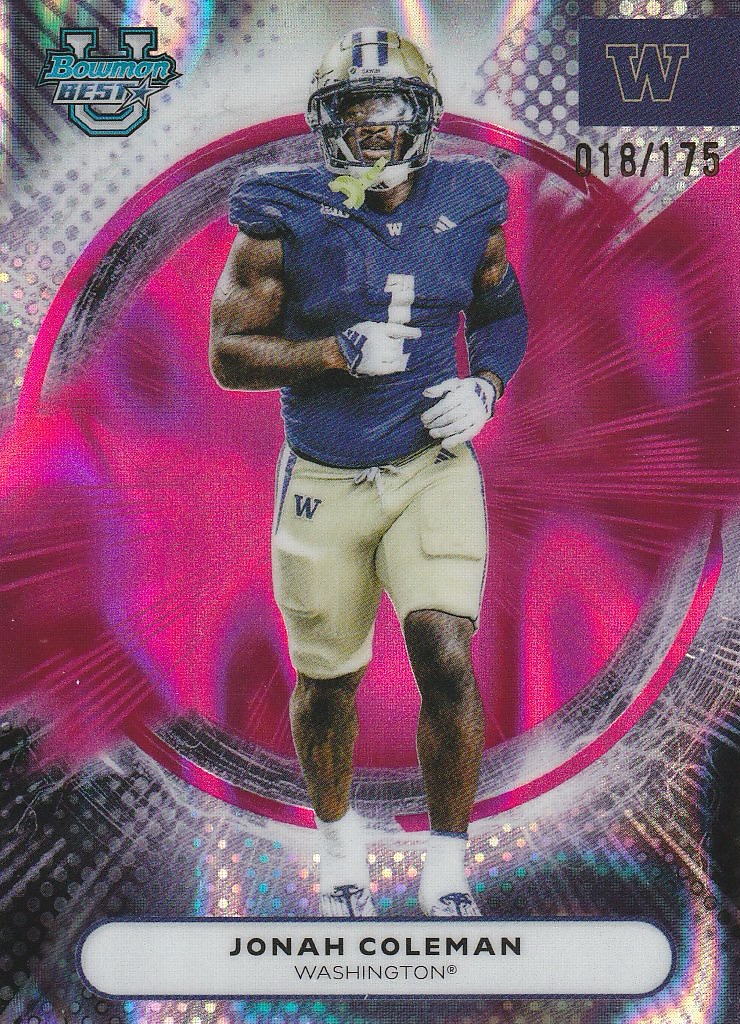 Jonah Coleman 2025 Bowman Best U Pink Lava Refractor #55 018/175